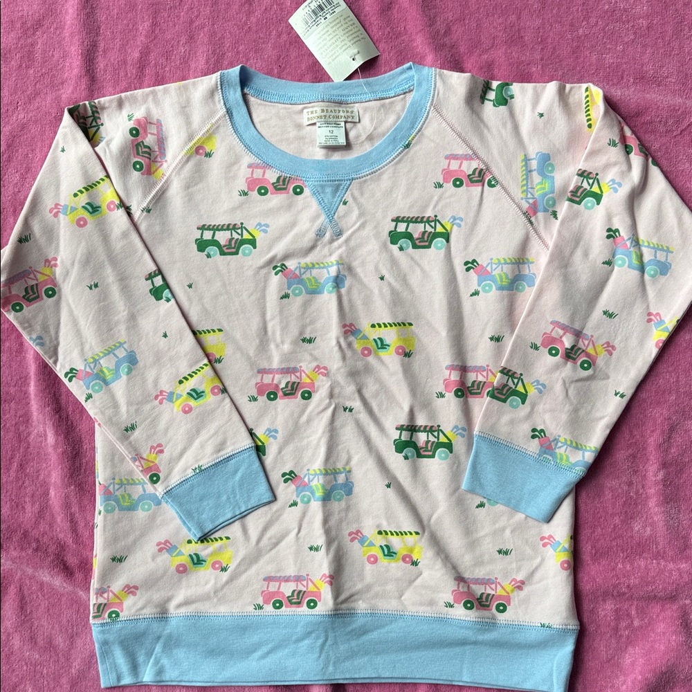TBBC Cassidy Comfy Crewneck Girl Fit. Greenville Golf Buggy/Beale Street Blue